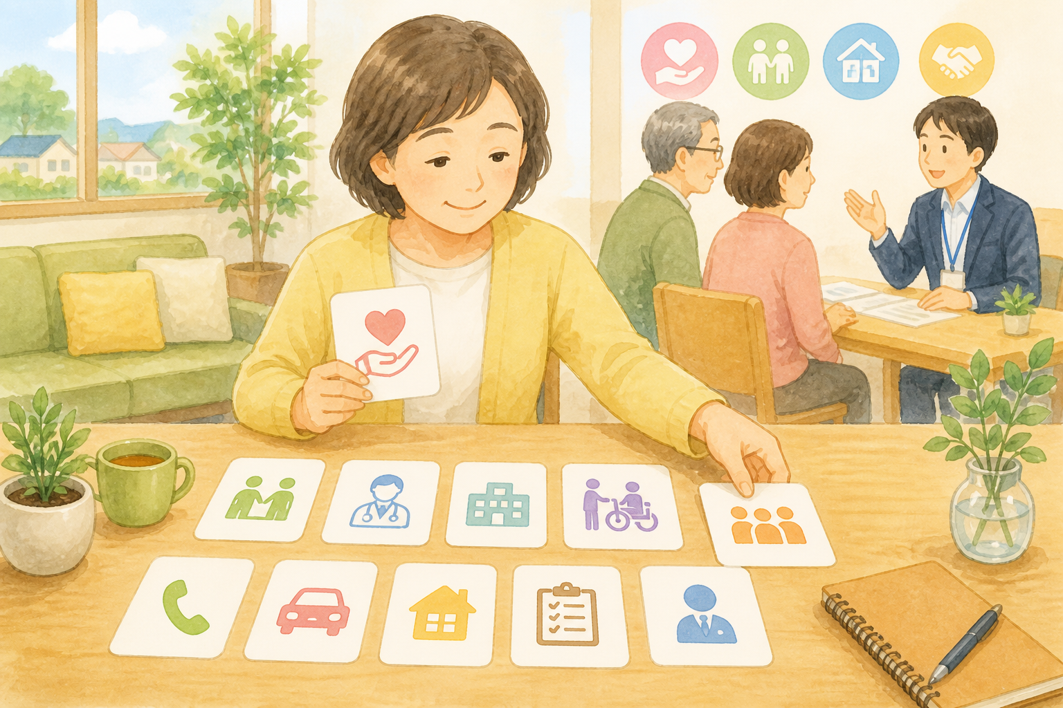 緊急連絡先・預貯金・医療連絡先のチェックリストの挿絵