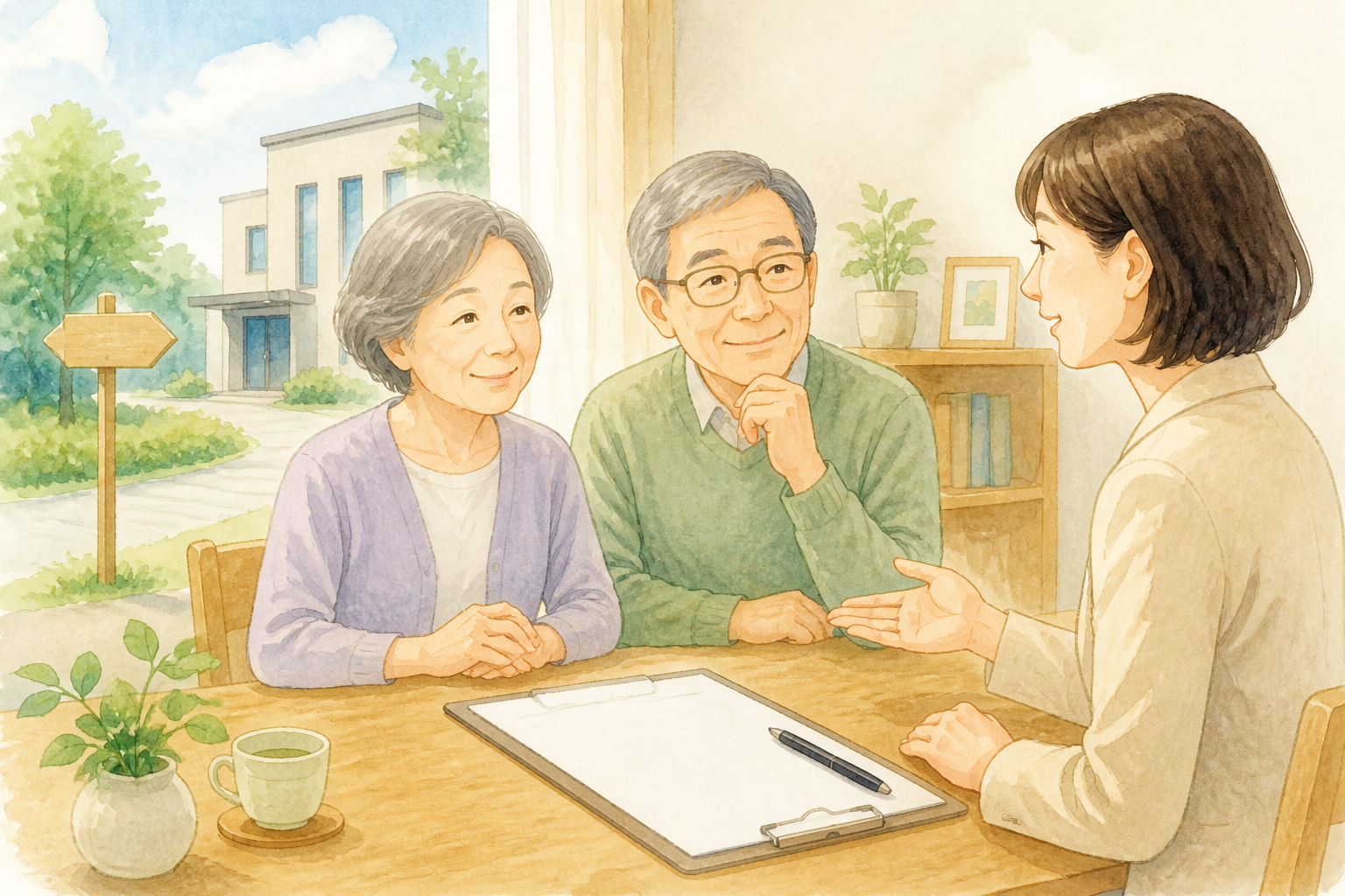 自筆遺言準備のチェックリスト（財産一覧、受取人、日付・署名、保管場所など）を示す挿絵