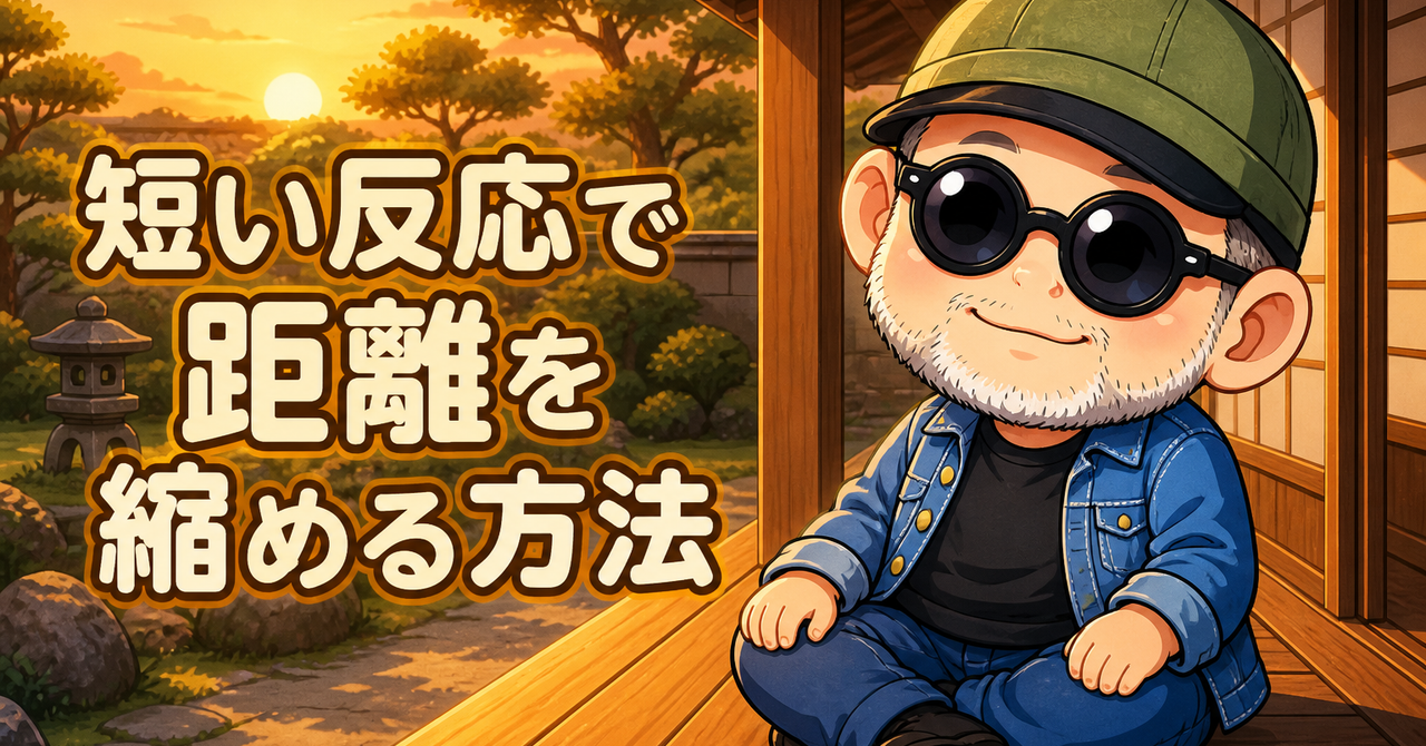 縁側に座る白ひげの男性が穏やかに微笑む写真風イラスト