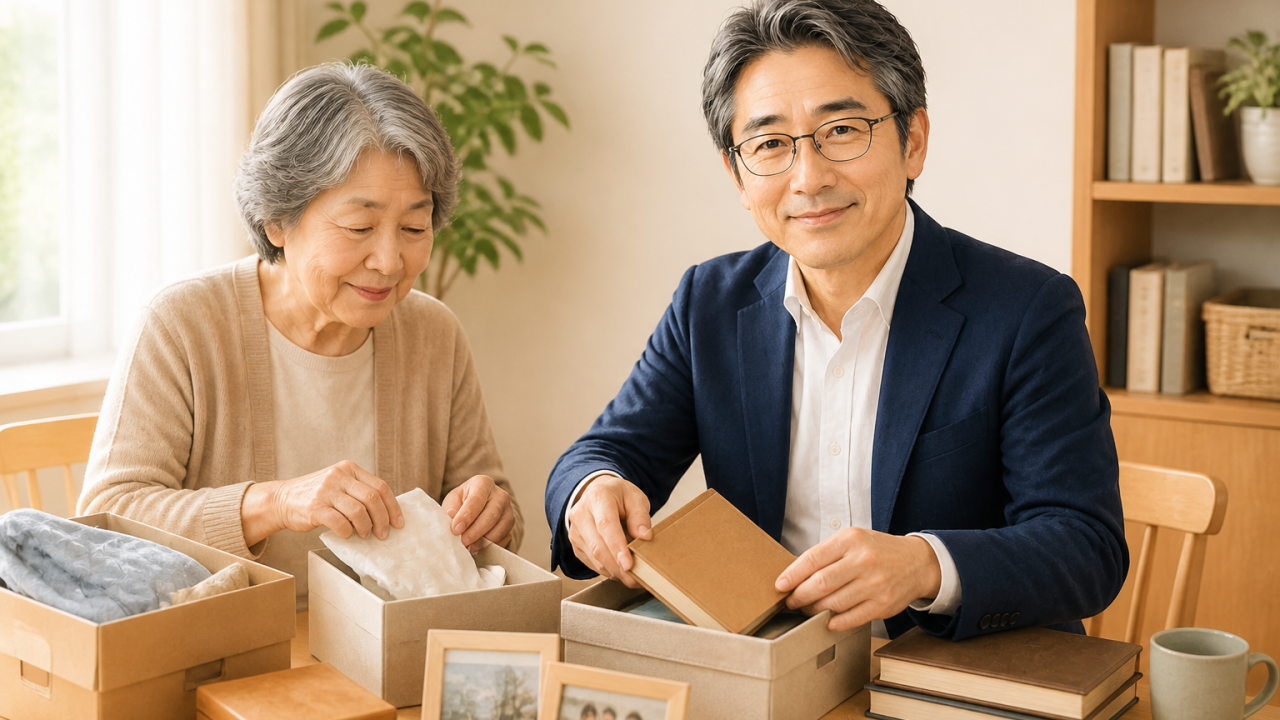 眼鏡をかけた白髪交じりの黒髪の日本人男性（紺ジャケット、白シャツ）が穏やかに微笑むポートレート。