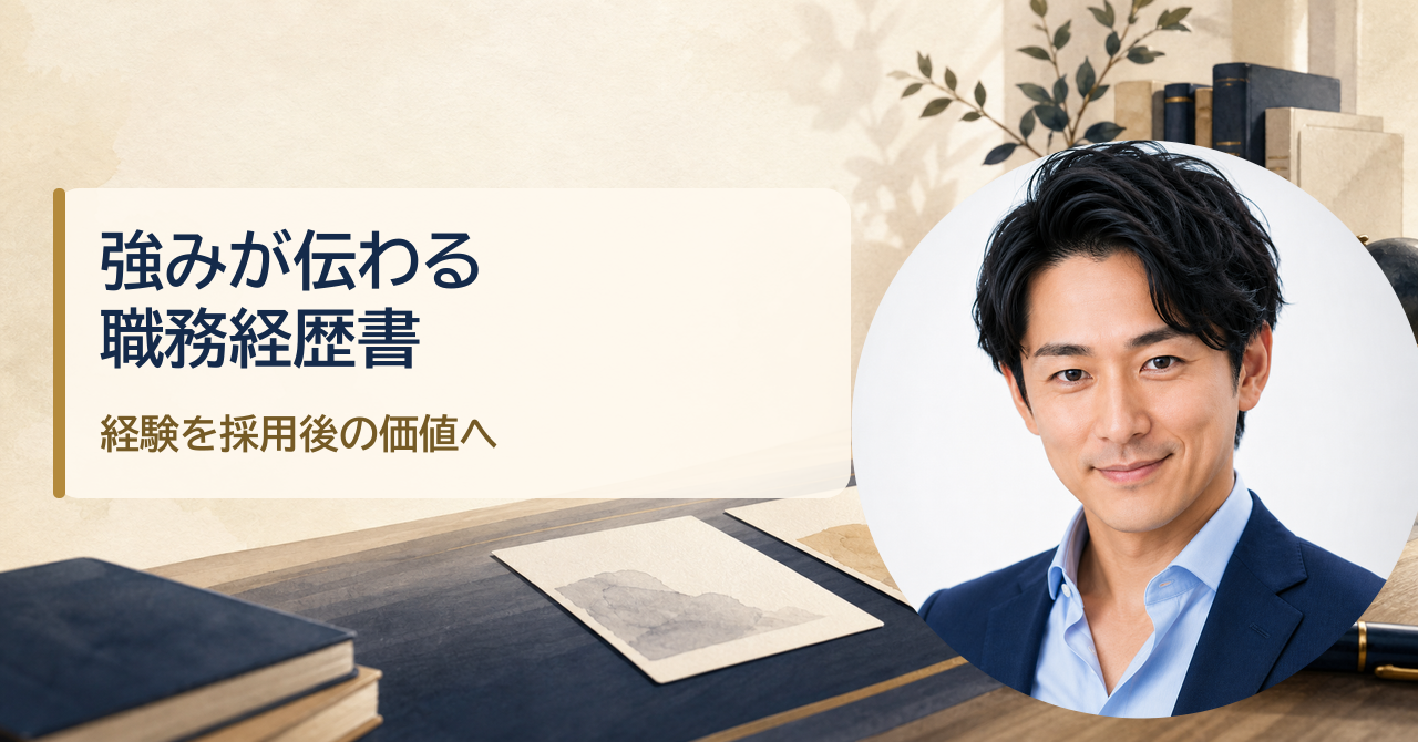 金・魚鉢が解説する「40代の職務経歴書で伝えるべき強み｜採用後のメリットが伝わる書き方」のアイキャッチ