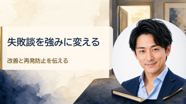 金・魚鉢が解説する「40代の転職面接で失敗談を強みに変える方法｜回答例つきで解説」のアイキャッチ